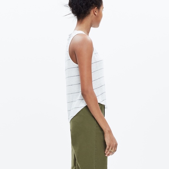 Madewell Linen Allegro Top in Soledad Stripe F3195 - Picture 3 of 11
